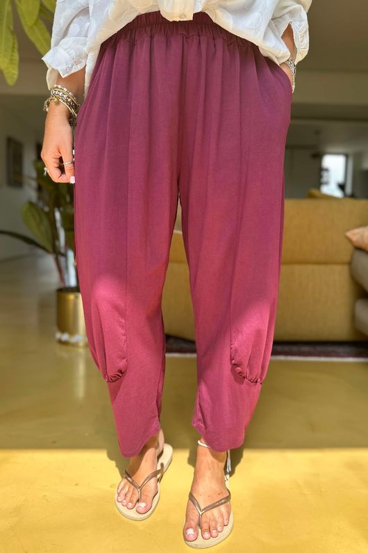 Made in Italy Jo Jo Quirky Classic Cocoon Pant Beetroot